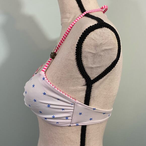 Victoria's Secret Duo Pattern Twisted Bandeau Bikini Top Size S - Picture 2 of 6